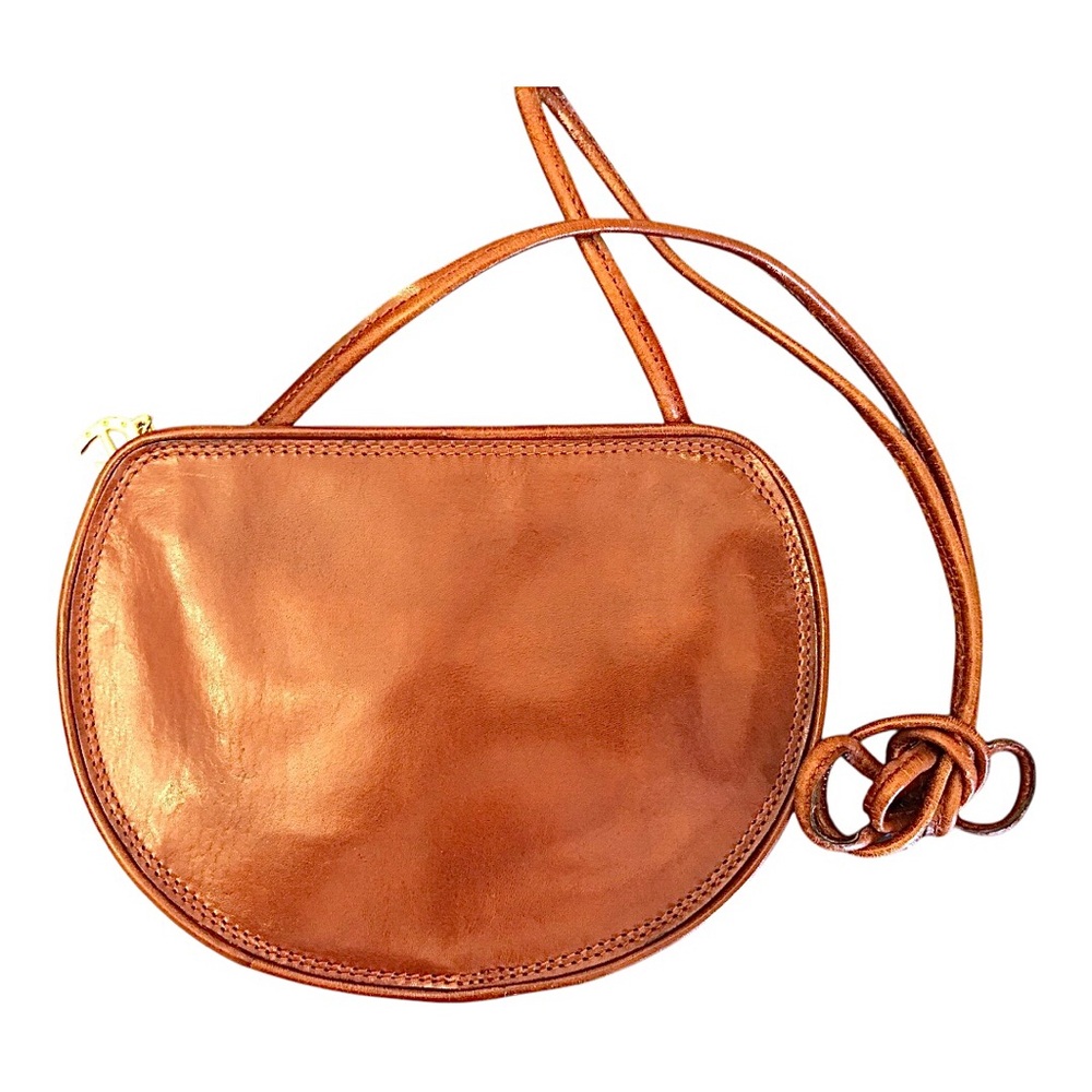 Vintage Miriam Lefcourt Rich Brown Leather Small Crossbody Bag